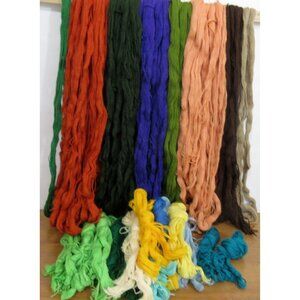 4.3+ Pound Lot 4 Ply Wool Yarn 8 Skeins Plus 10 -  30" Lengths Weights-SEE DESC